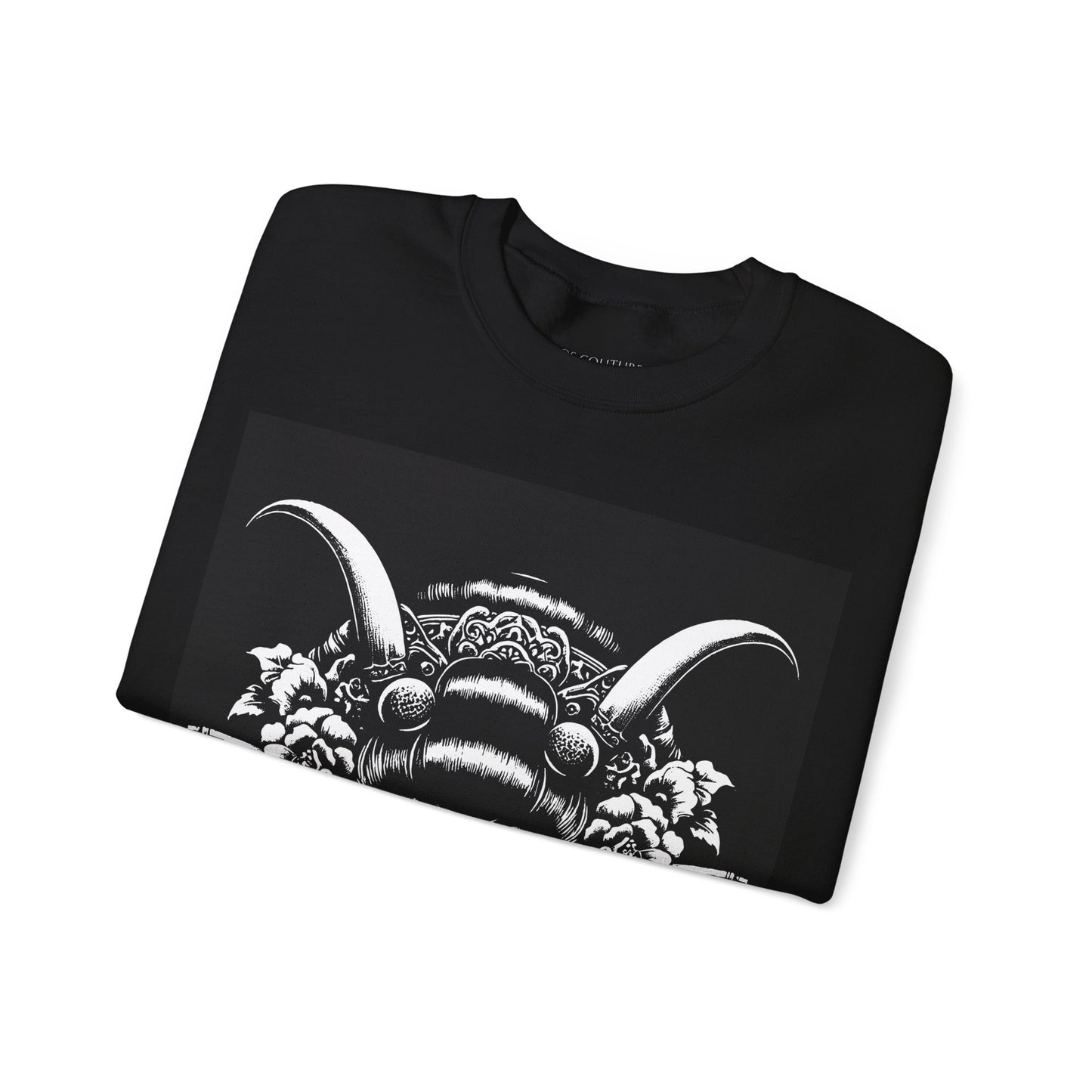 Demon Geisha Crewneck Sweatshirt — Japanese Oni Mask Gothic Streetwear