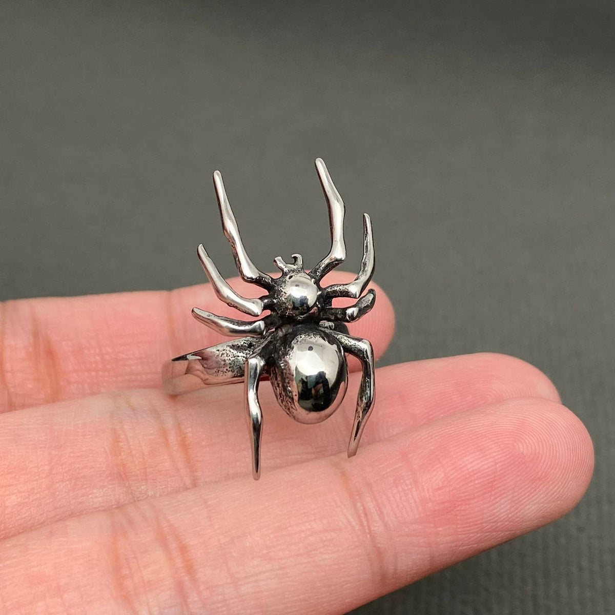Gothic Unisex Stainless Steel Spider Ring