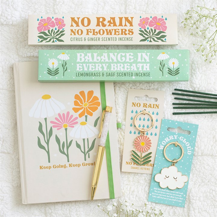 No Rain, No Flowers Keyring