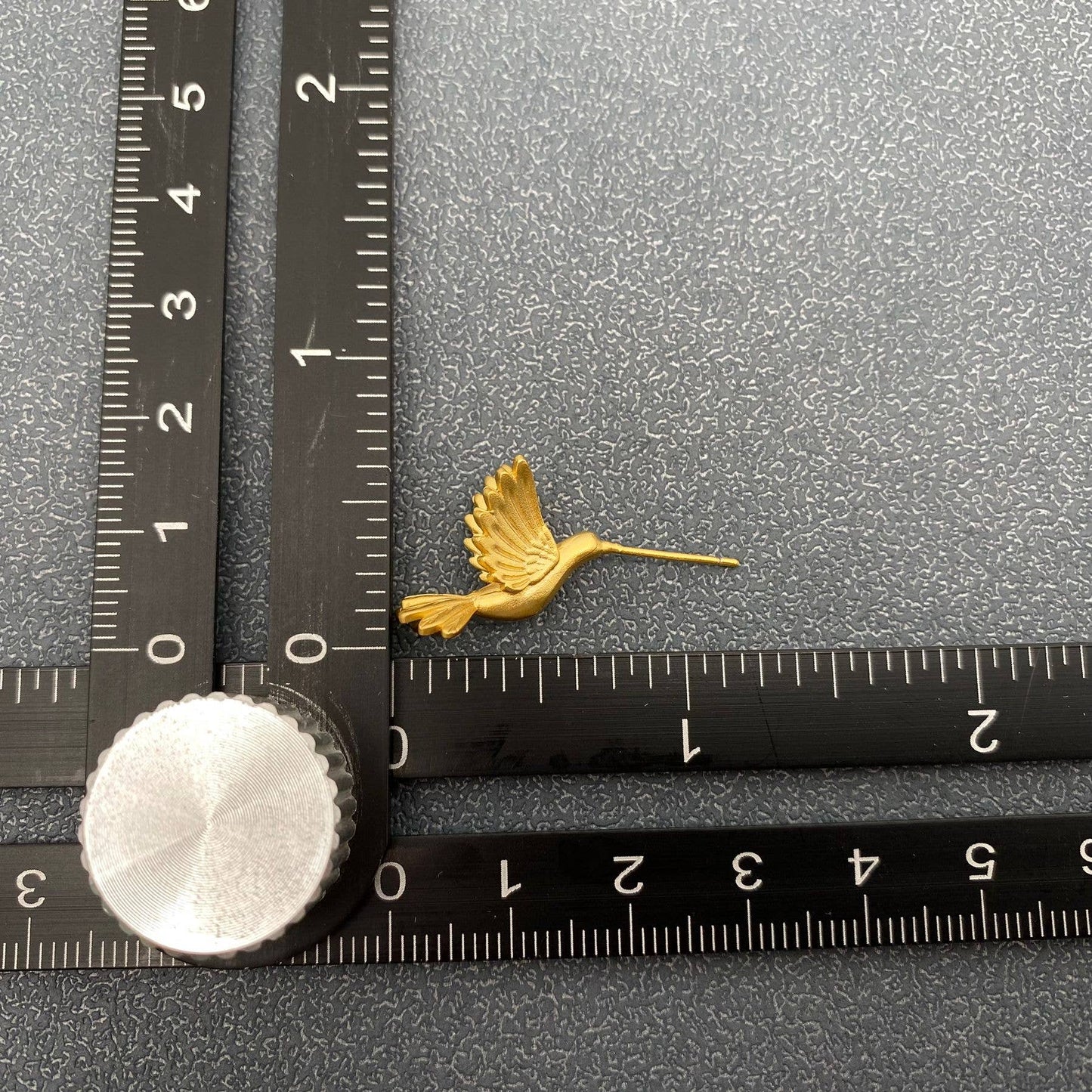 18K Gold Plated Hummingbird Earrings Studs: Golden