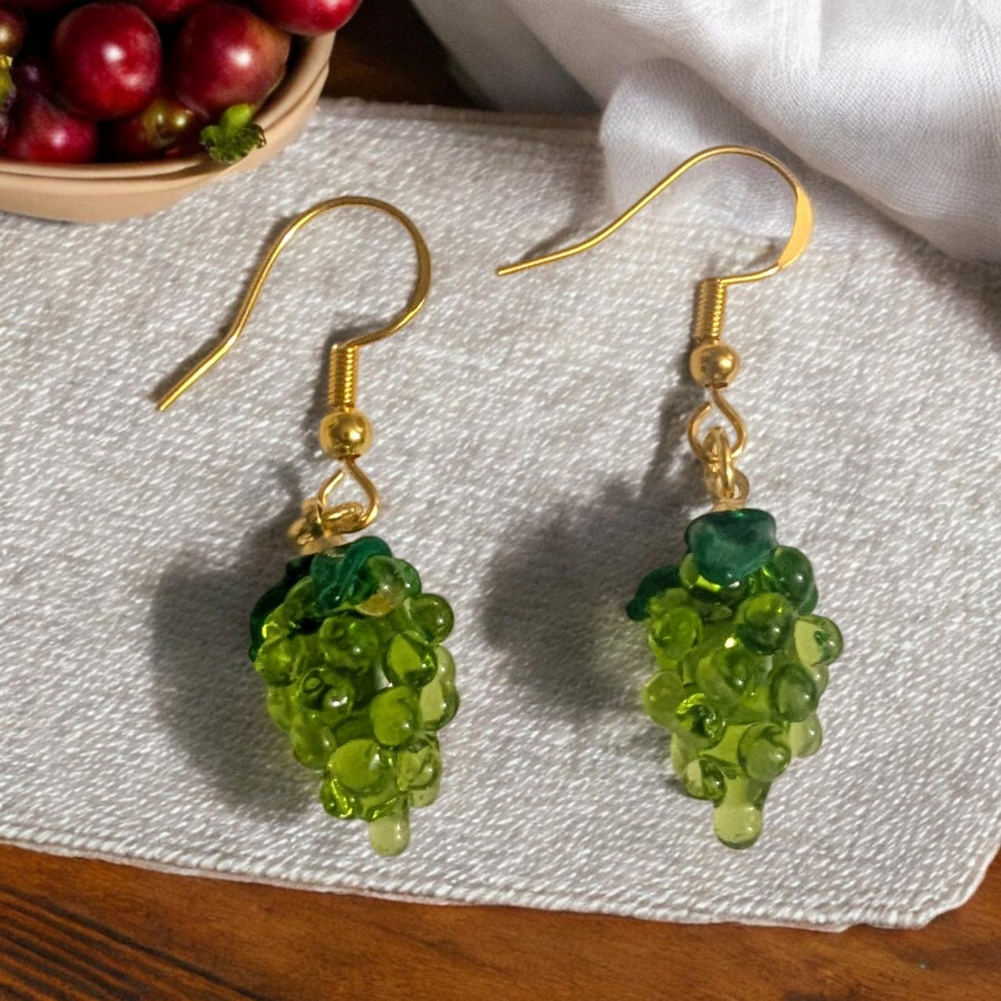 Glass Grape Earring