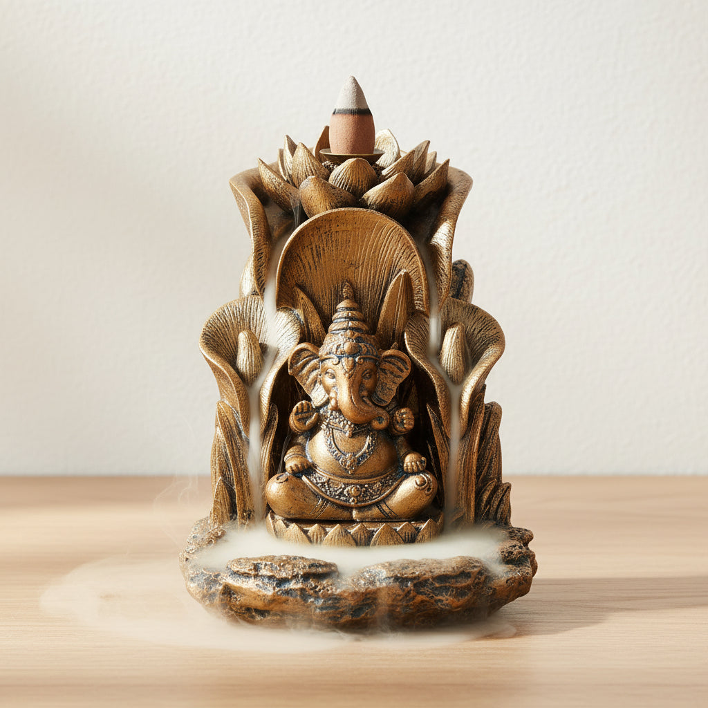 Bronze Ganesh Backflow Incense Burner