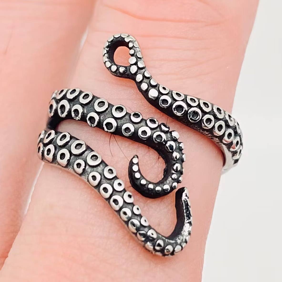 Punk Octopus Claw Stainless Steel Opening Adjustable Ring