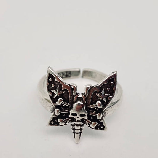 Silver-plated ring Adjustable: Butterfly