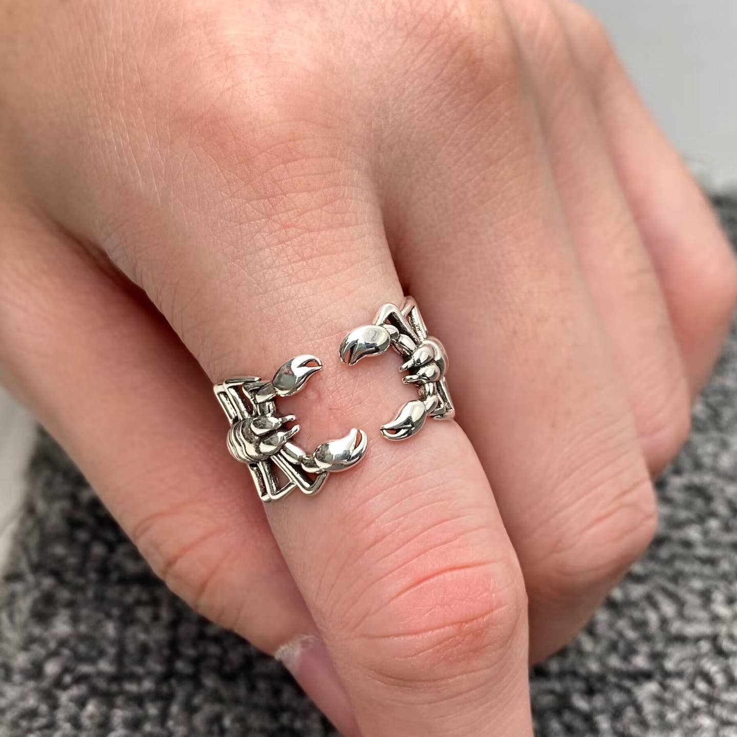 Double Scorpion Women's Adjustable Ring