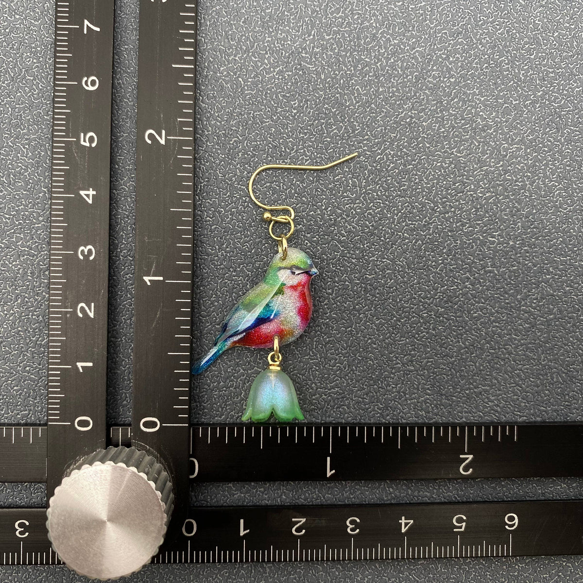 Resin Tit Picking Flowers Dangle Earrings