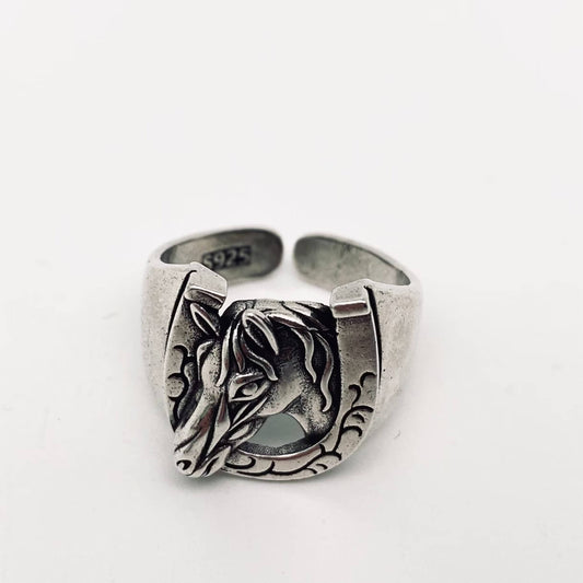 Multi-style Silver-plated rings Adjustable: Horse