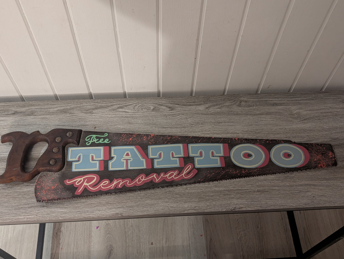 Hand Painted Vintage Saw Sign