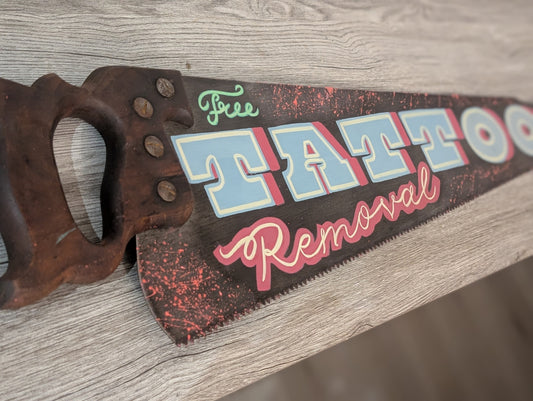 Hand Painted Vintage Saw Sign